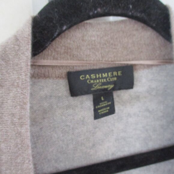 Charter Club 100% cashmere striped long cardigan L - Picture 2 of 3